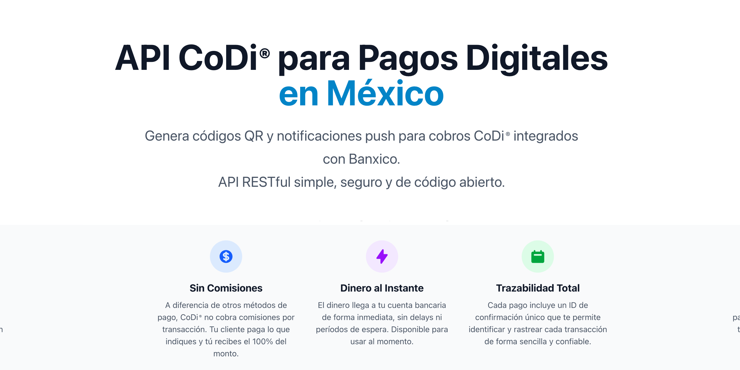 CoDi API Documentation Site Landing Page